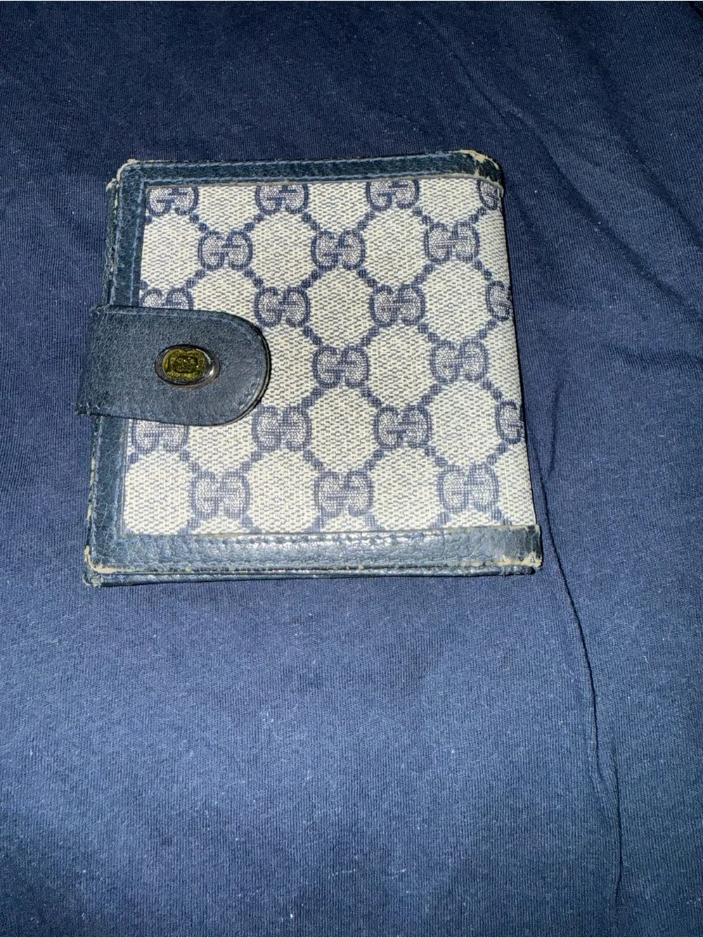 Gucci Dark Blue Leather compact Wallet
